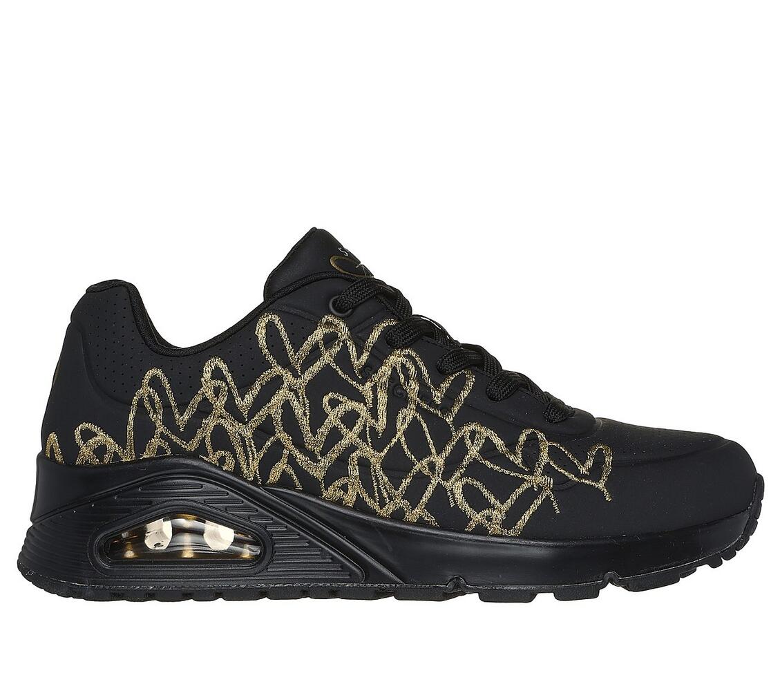Skechers - UNO GOLDEN HEART - 177975 BKGD - Schwarz | Schuh-Club
