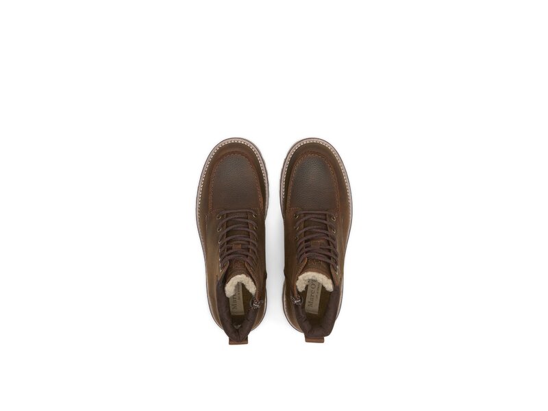 Marc O'Polo Shoes - LACE FLATHEEL BOOTIE - Braun 