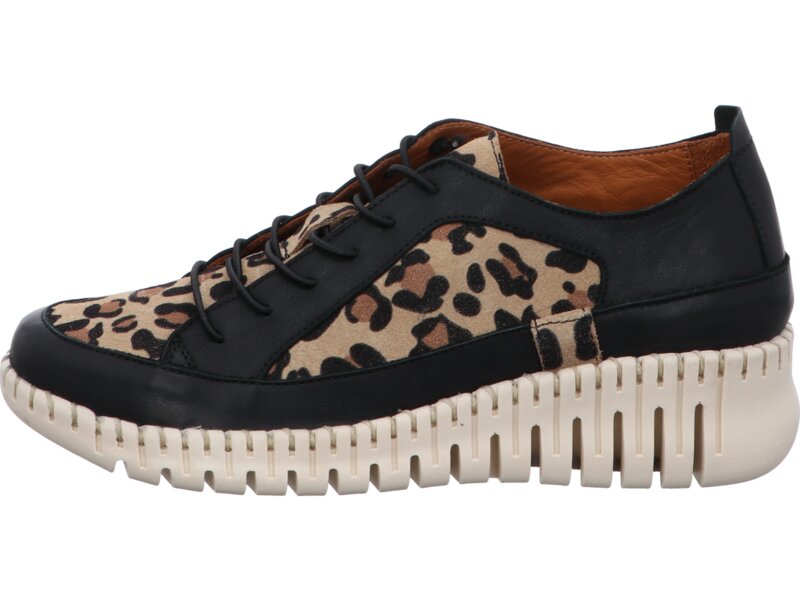 Gemini - Anilina/Kombi Schn&uuml;rschuh - Schwarz 