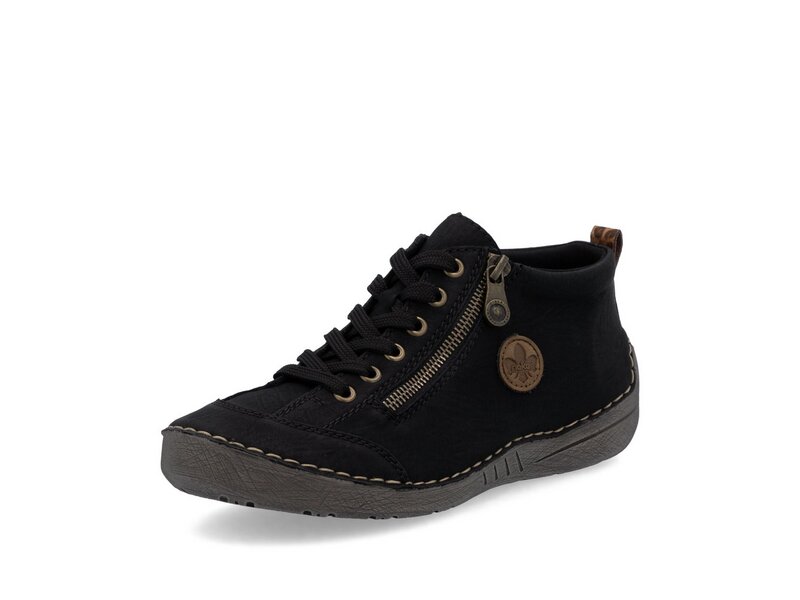 Rieker - Kurzstiefel: Nabukino/Microstretch - Schwarz 