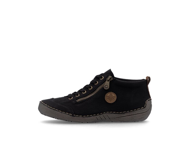 Rieker - Kurzstiefel: Nabukino/Microstretch - Schwarz 