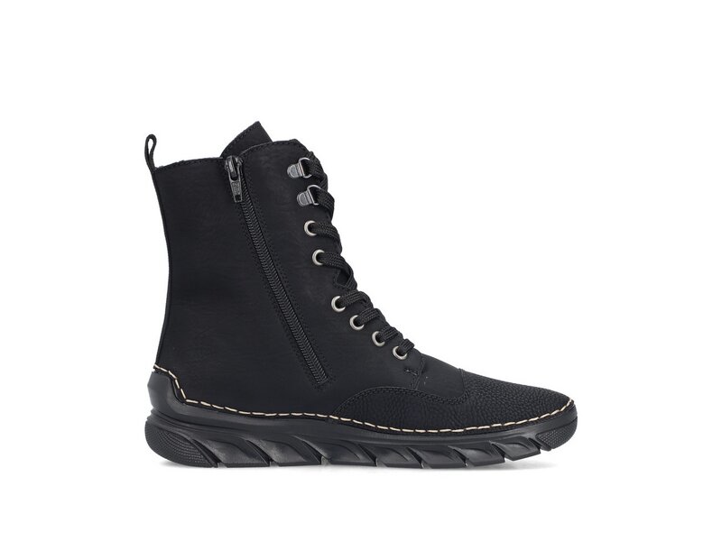 Rieker - Stiefel: Wildebuk/Nabukino - Schwarz 
