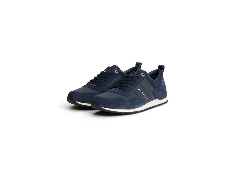 Tommy Hilfiger - ICONIC LEATHER SUEDE MIX RUNNER - Blau 