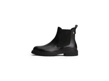 Tommy Hilfiger - TH LEATHER CLEATED CHELSEA - Schwarz