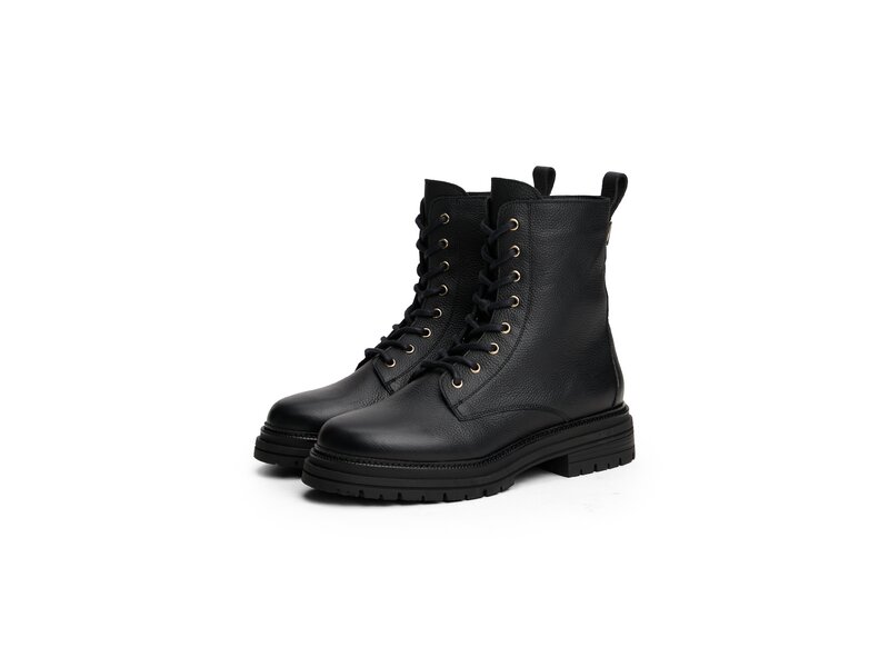 Tommy Hilfiger - TH PLAQUE PEBBLE LACE BOOT WARM - Schwarz 