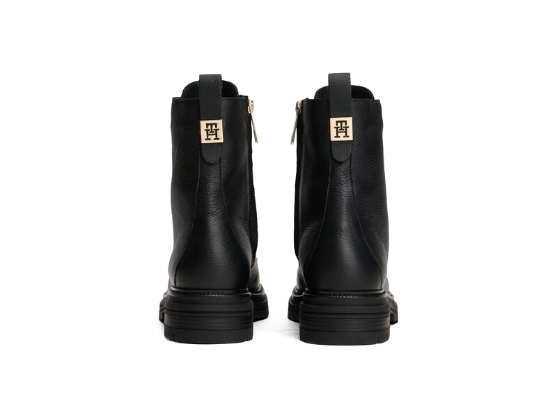 Tommy Hilfiger - TH PLAQUE PEBBLE LACE BOOT WARM - Schwarz 
