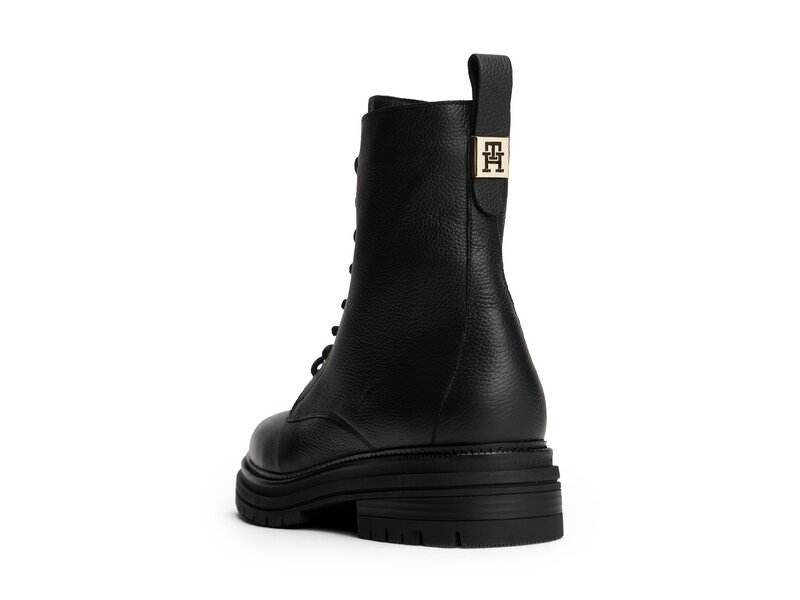 Tommy Hilfiger - TH PLAQUE PEBBLE LACE BOOT WARM - Schwarz 