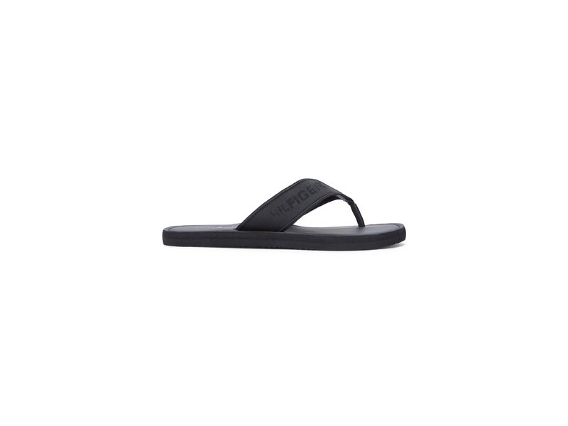 Tommy Hilfiger - HILFIGER LEATHER BEACH SANDAL - Schwarz 