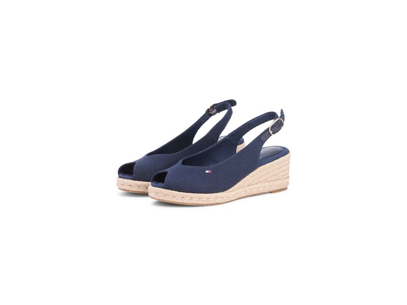 Tommy Hilfiger - MID WEDGE ESPAD SLINGBACK - Blau 