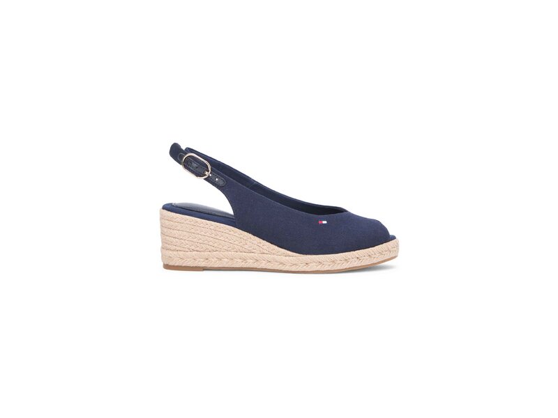 Tommy Hilfiger - MID WEDGE ESPAD SLINGBACK - Blau 