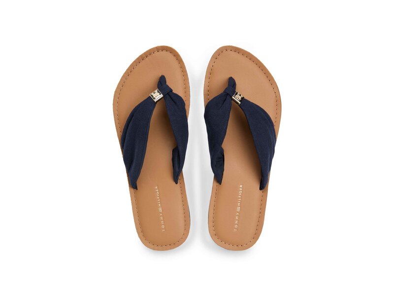 Tommy Hilfiger - TH LTR FOOTBED SUMMER SANDAL - Blau 