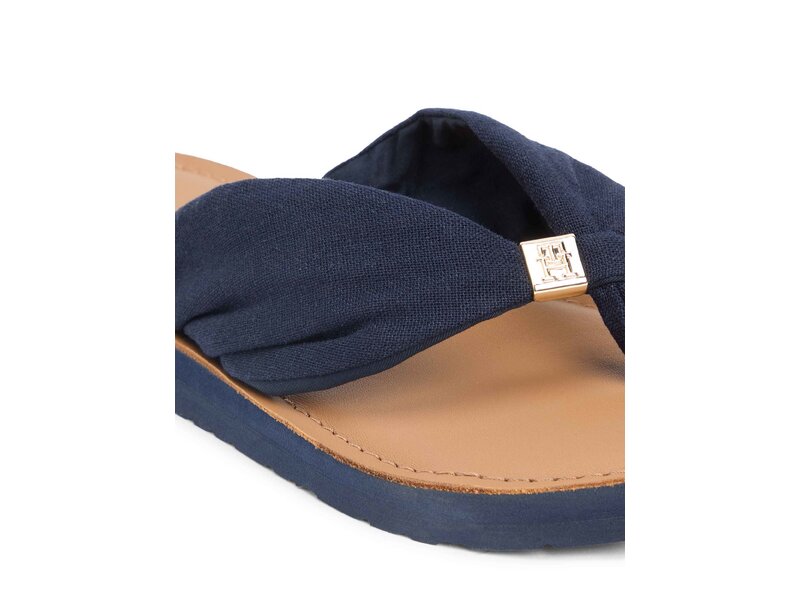 Tommy Hilfiger - TH LTR FOOTBED SUMMER SANDAL - Blau 