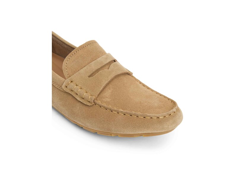 Tommy Hilfiger - FLAG SOFT SUEDE DRIVER LOAFER - Beige 