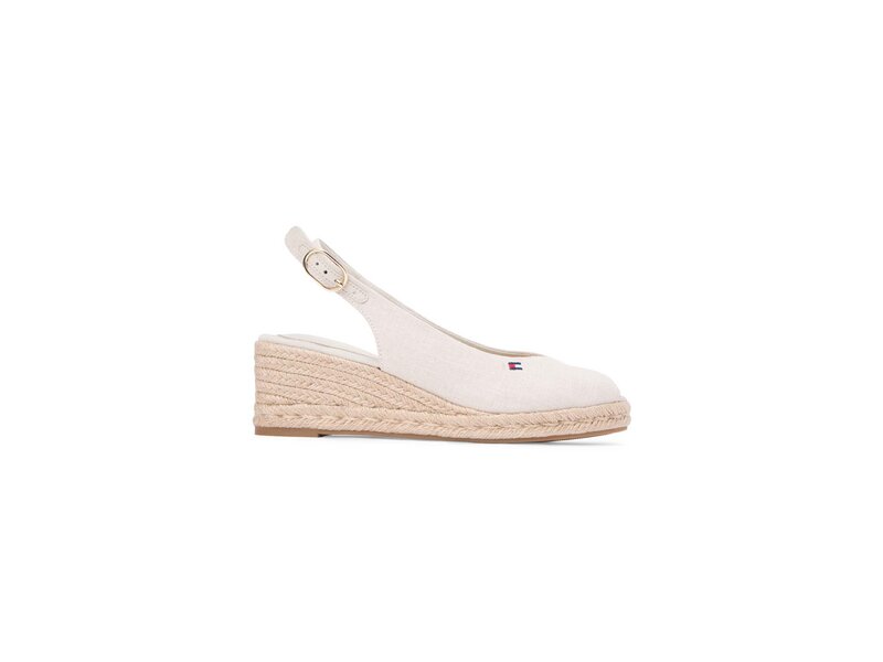 Tommy Hilfiger - MID WEDGE ESPAD SLINGBACK - Beige 