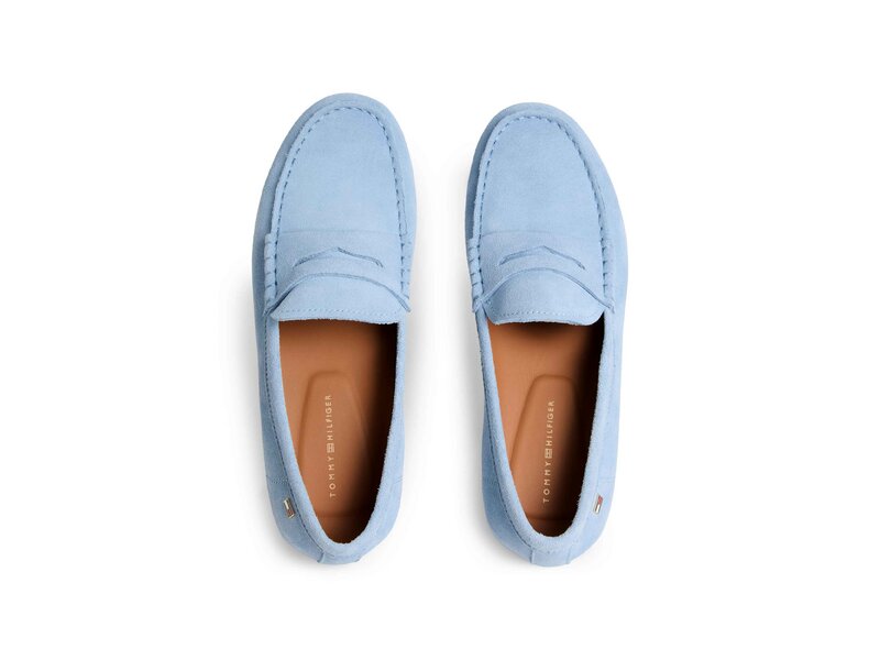 Tommy Hilfiger - FLAG SOFT SUEDE DRIVER LOAFER - Blau 