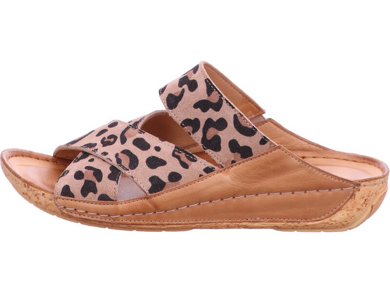 Gemini - Leopard/Kombi Pantolette - Beige 