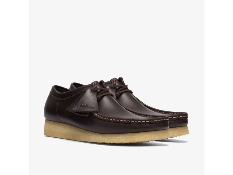 Clarks - Wallabee Dark Brown Lea - Braun 