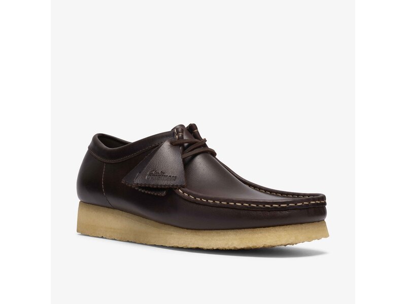 Clarks - Wallabee Dark Brown Lea - Braun 