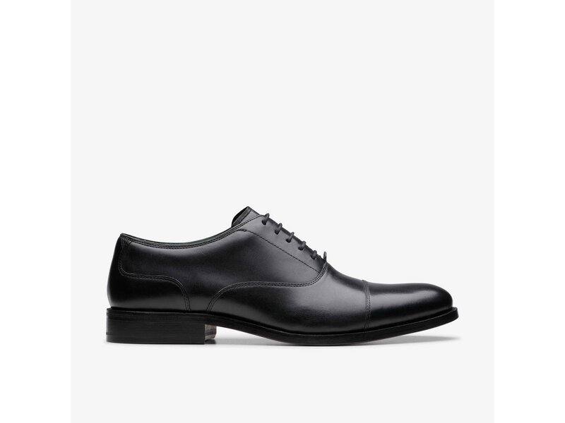 Clarks - CraftJames Cap Black Leather - Schwarz 