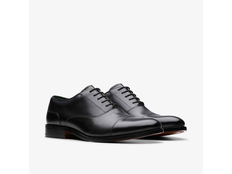 Clarks - CraftJames Cap Black Leather - Schwarz 