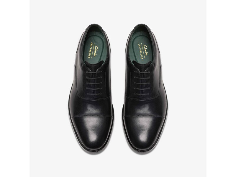 Clarks - CraftJames Cap Black Leather - Schwarz 