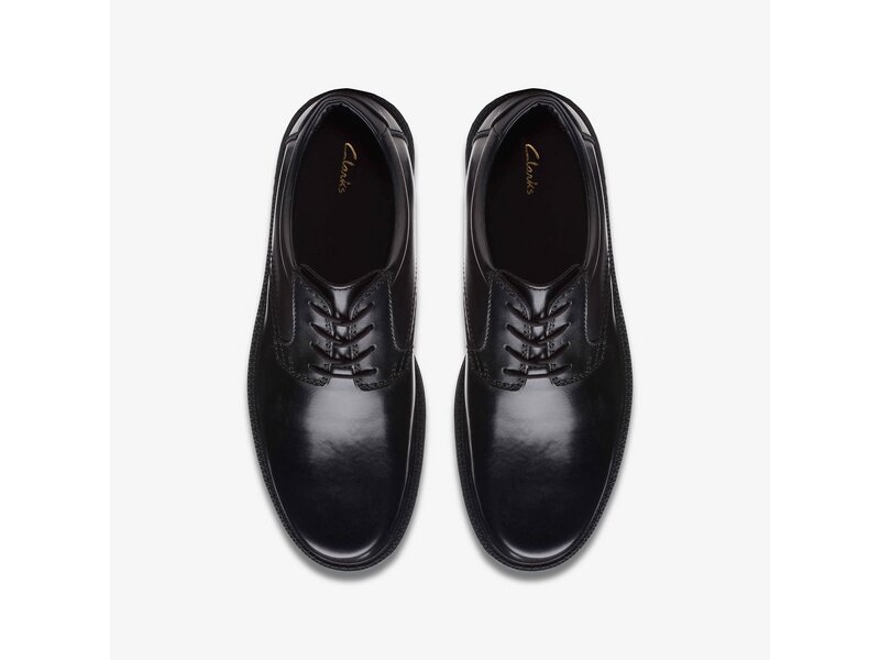 Clarks - Kerton Lace Black Leather - Schwarz 