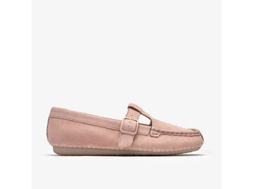 Clarks - Freckle Tbar Light Pink Suede - Rot