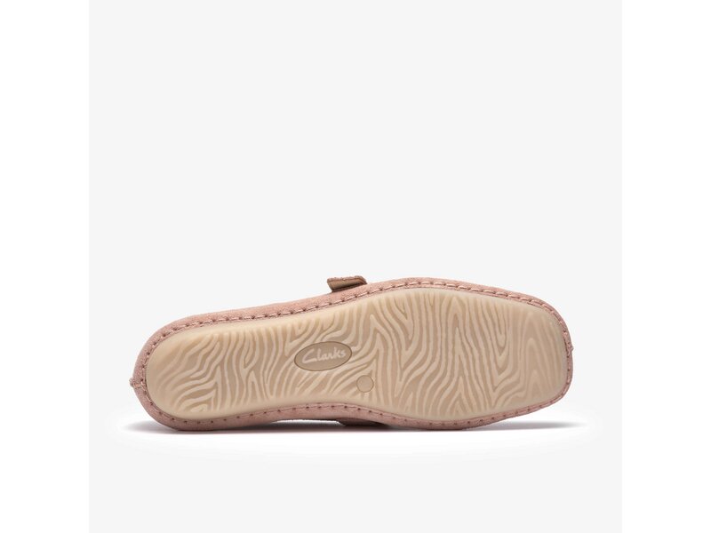 Clarks - Freckle Tbar Light Pink Suede - Rot 
