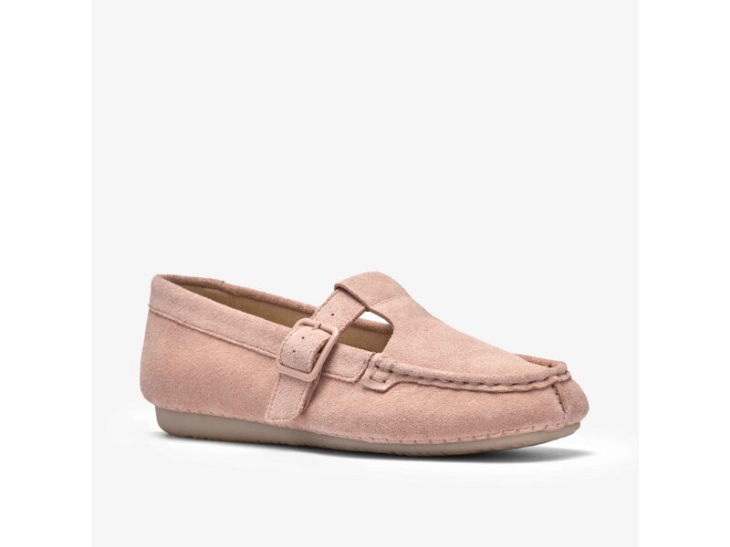 Clarks - Freckle Tbar Light Pink Suede - Rot 