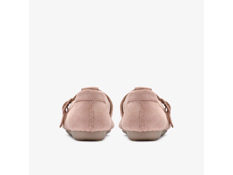 Clarks - Freckle Tbar Light Pink Suede - Rot 