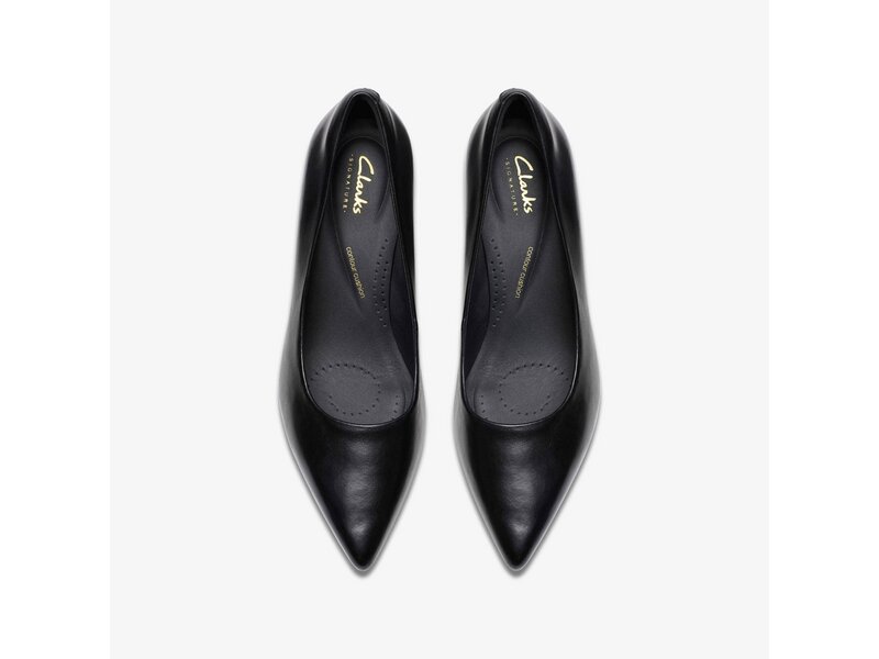 Clarks - Zarey Court Black Leather - Schwarz 