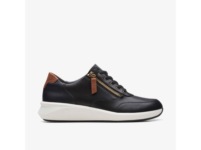 Clarks - Un Rio Zip Black Leather - Schwarz 