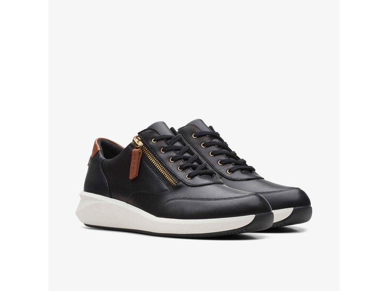 Clarks - Un Rio Zip Black Leather - Schwarz 