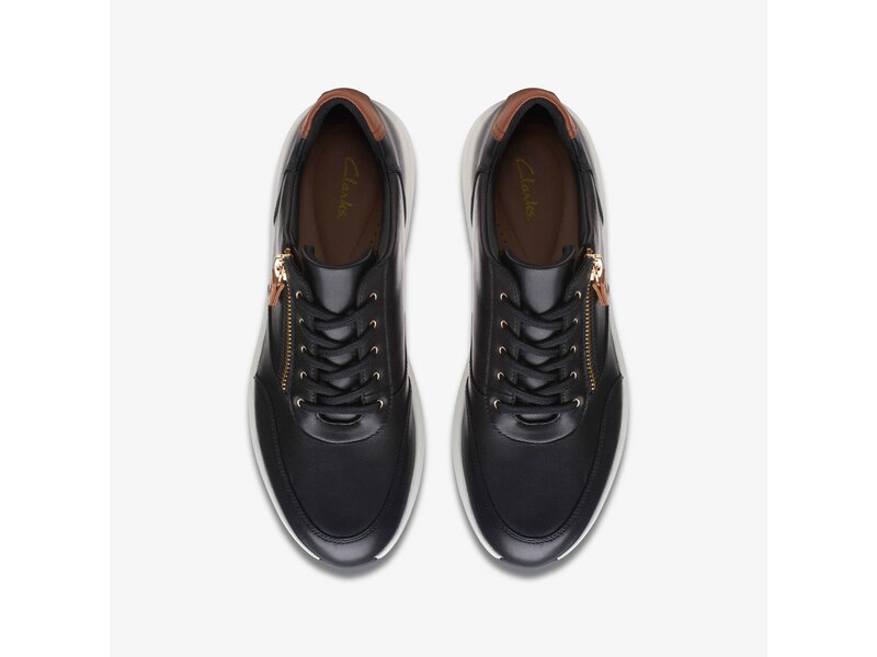 Clarks - Un Rio Zip Black Leather - Schwarz 