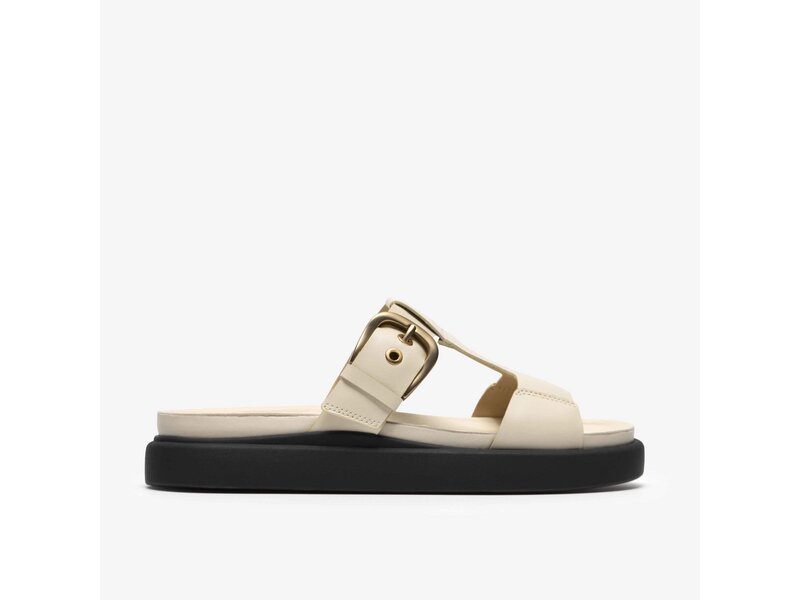 Clarks - Aristella West Cream Leather - Beige 