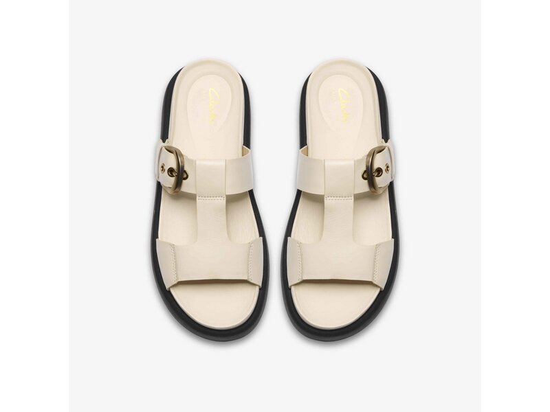 Clarks - Aristella West Cream Leather - Beige 