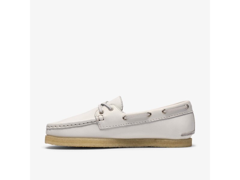 Clarks - Godney Boat. White Grain Lea - Wei&szlig; 