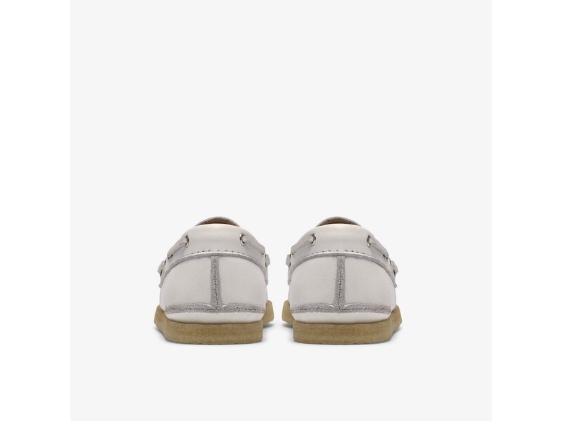 Clarks - Godney Boat. White Grain Lea - Wei&szlig; 