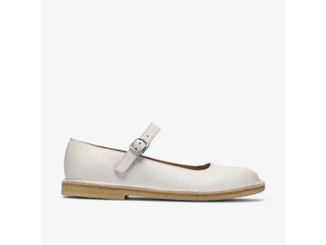 Clarks - Desert Jane White Leather - Wei&szlig;