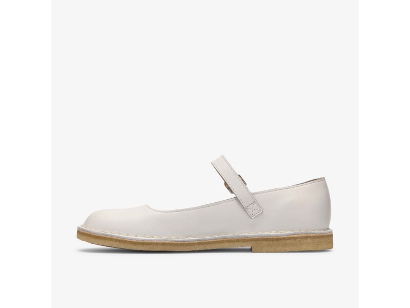 Clarks - Desert Jane White Leather - Wei&szlig; 