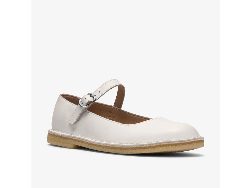 Clarks - Desert Jane White Leather - Wei&szlig; 
