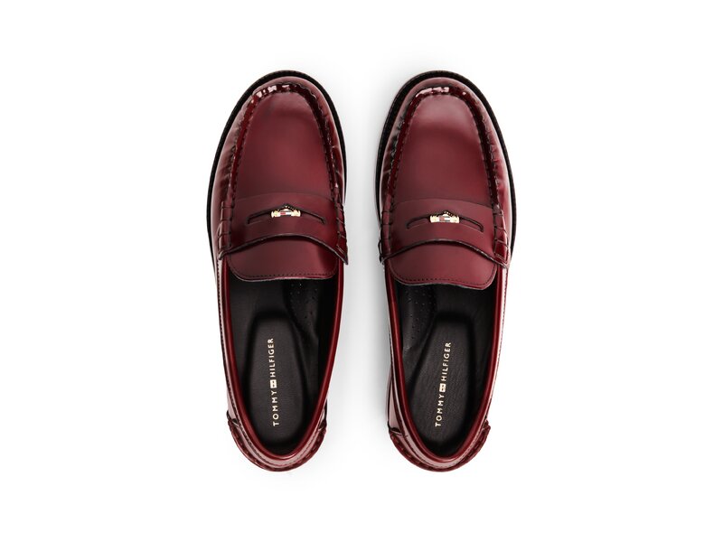 Tommy Hilfiger - Th Penny Bar Abrasivato Loafer - Rot 