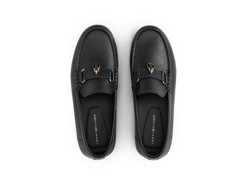 Tommy Hilfiger - Th Enamel Charm Leather Mocassin - Schwarz 