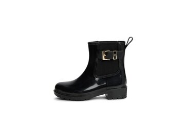 Tommy Hilfiger - Th Buckle Glossy Ankle Rain Boot - Schwarz