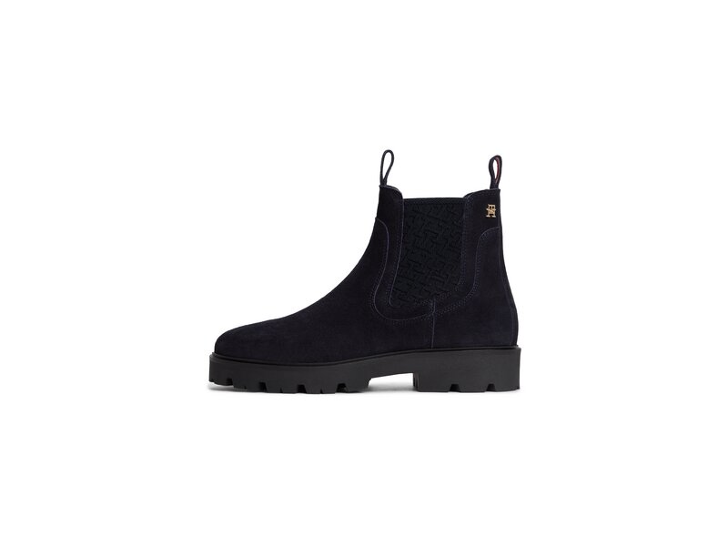 Tommy Hilfiger - Th Monogram Suede Chelsea Boot - Blau 