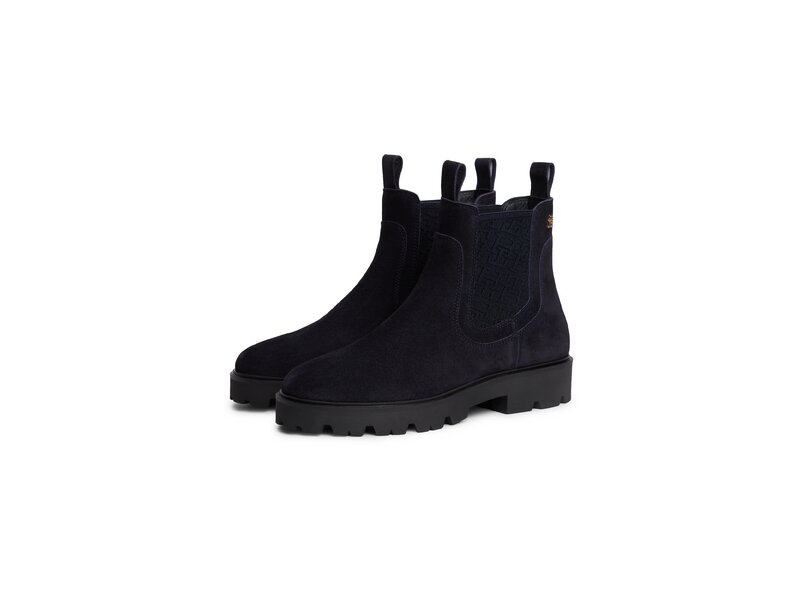 Tommy Hilfiger - Th Monogram Suede Chelsea Boot - Blau 