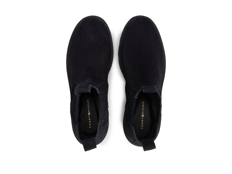 Tommy Hilfiger - Th Monogram Suede Chelsea Boot - Blau 