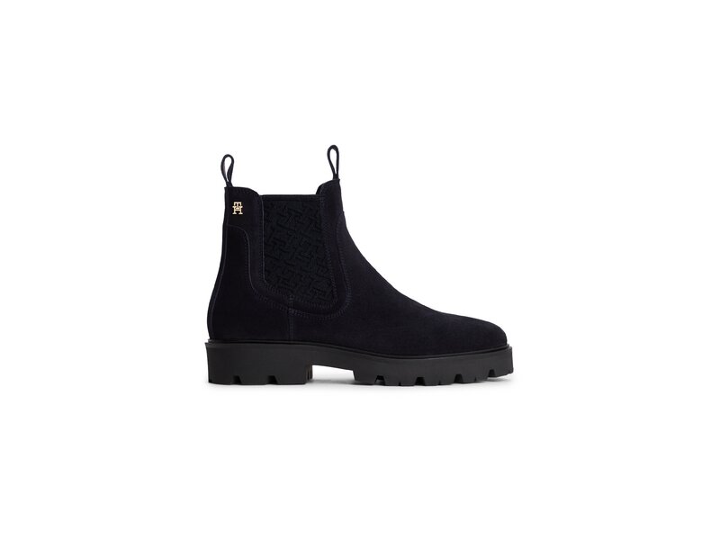 Tommy Hilfiger - Th Monogram Suede Chelsea Boot - Blau 