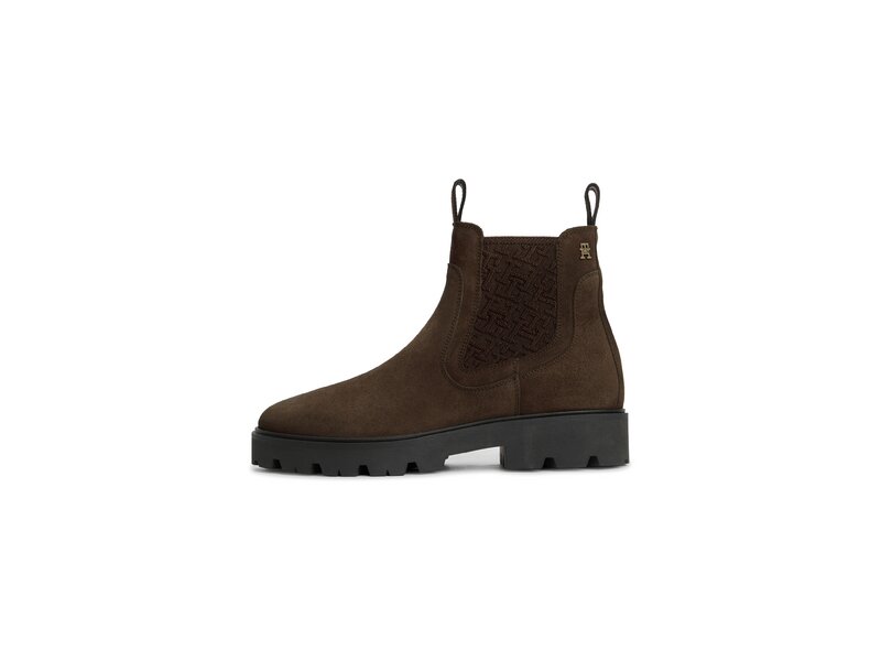 Tommy Hilfiger - Th Monogram Suede Chelsea Boot - Braun 