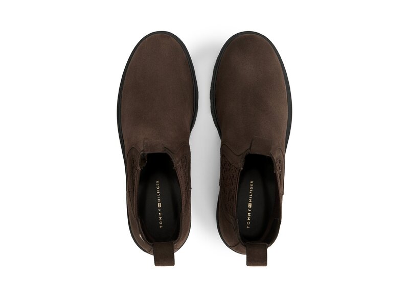 Tommy Hilfiger - Th Monogram Suede Chelsea Boot - Braun 